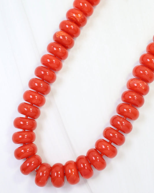 Pipestone Marble Beaded Necklace Orange