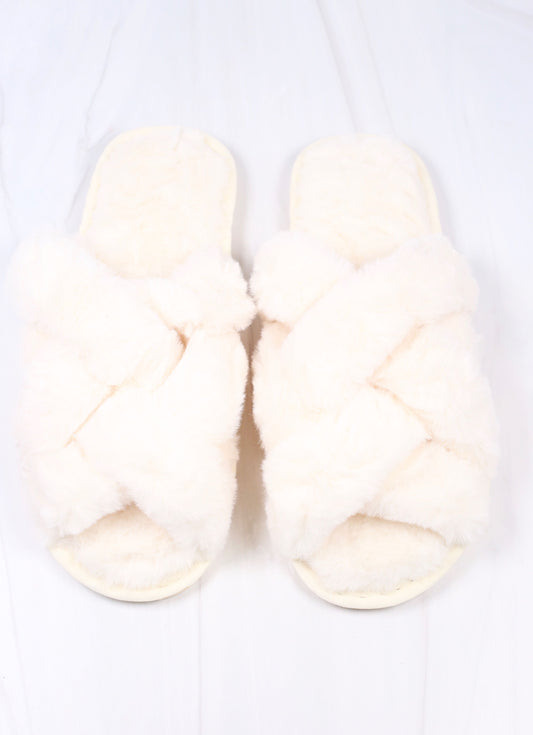 Sofie Open Slippers Ivory