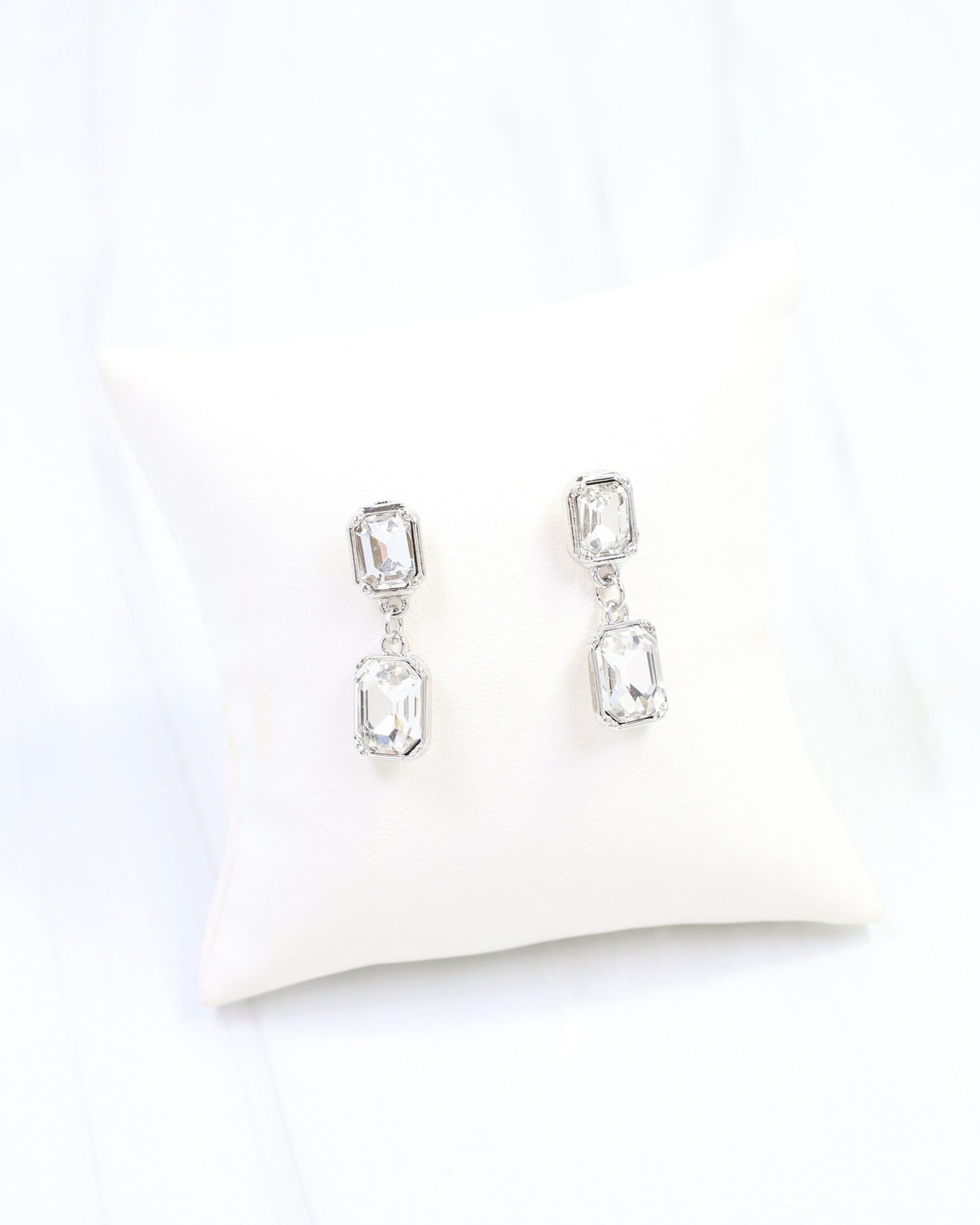 Chloe Crystal Drop Earring Silver