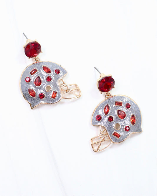 Halsey Helmet Earring Burgundy Gray