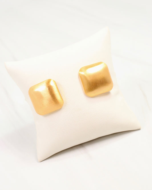 Trish Brushed Stud Earring Gold