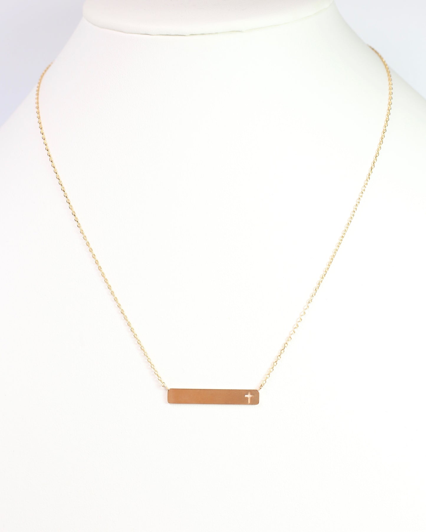 Faith Bar Necklace Gold