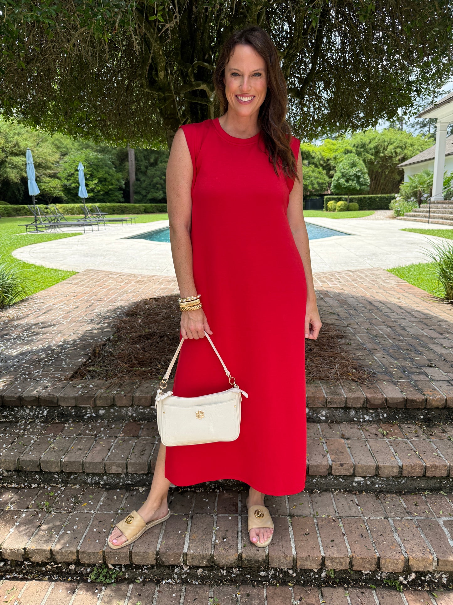 Hopkins Knit Pullover Dress - Red