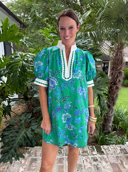 Isleworth Printed Dress- Green