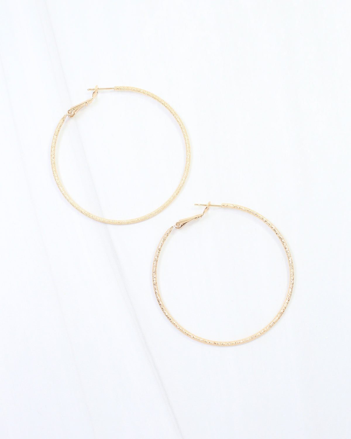 Litzy Textured Hoop Earring WR Gold
