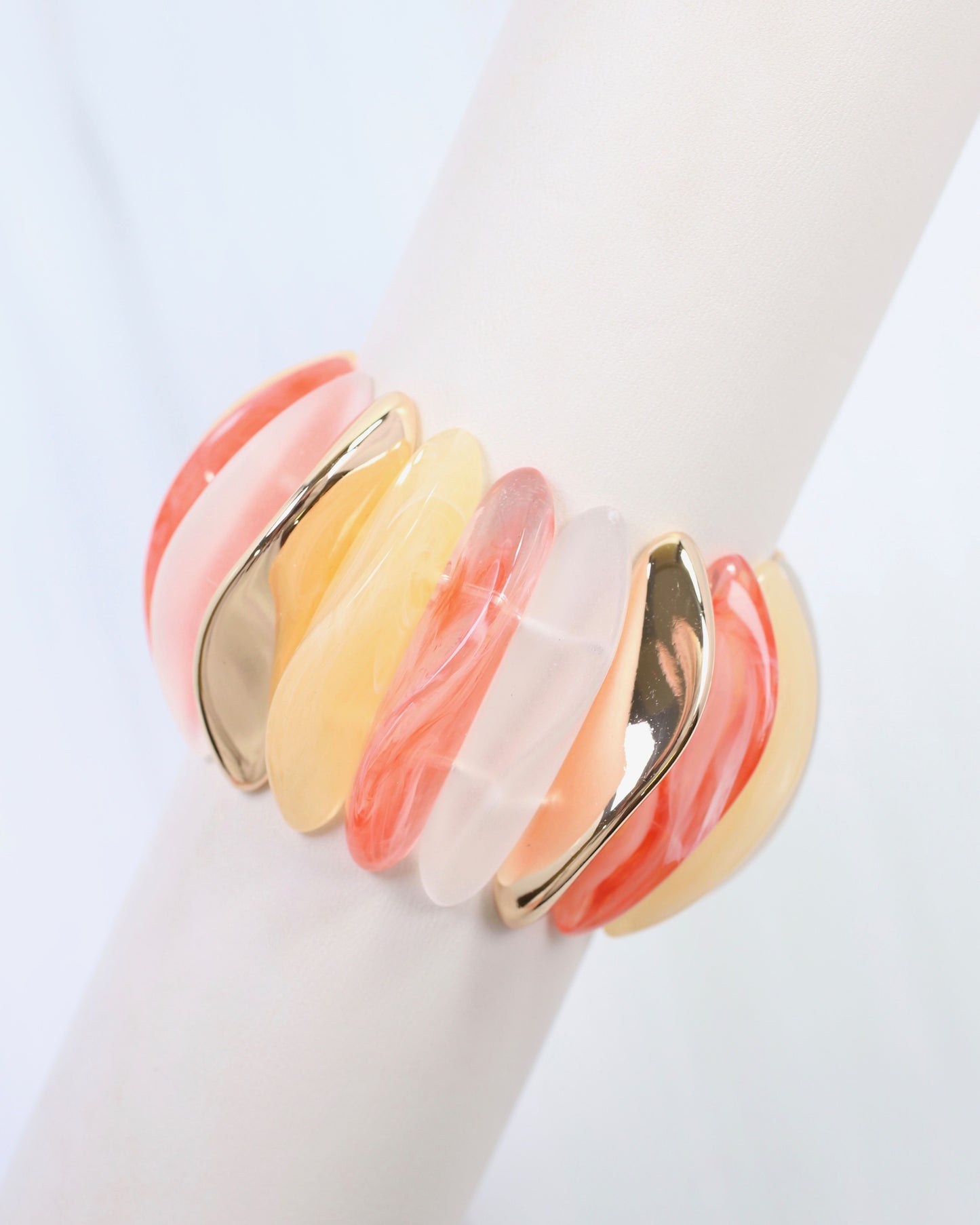 Canton Domed Shaped Stretch Bracelet Coral