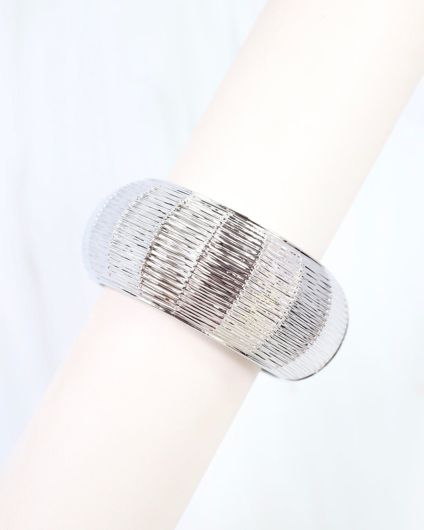 Coney Island Woven Hinged Bracelet Silver