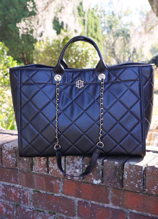 Melissa Tote Bag Black Quilted LD