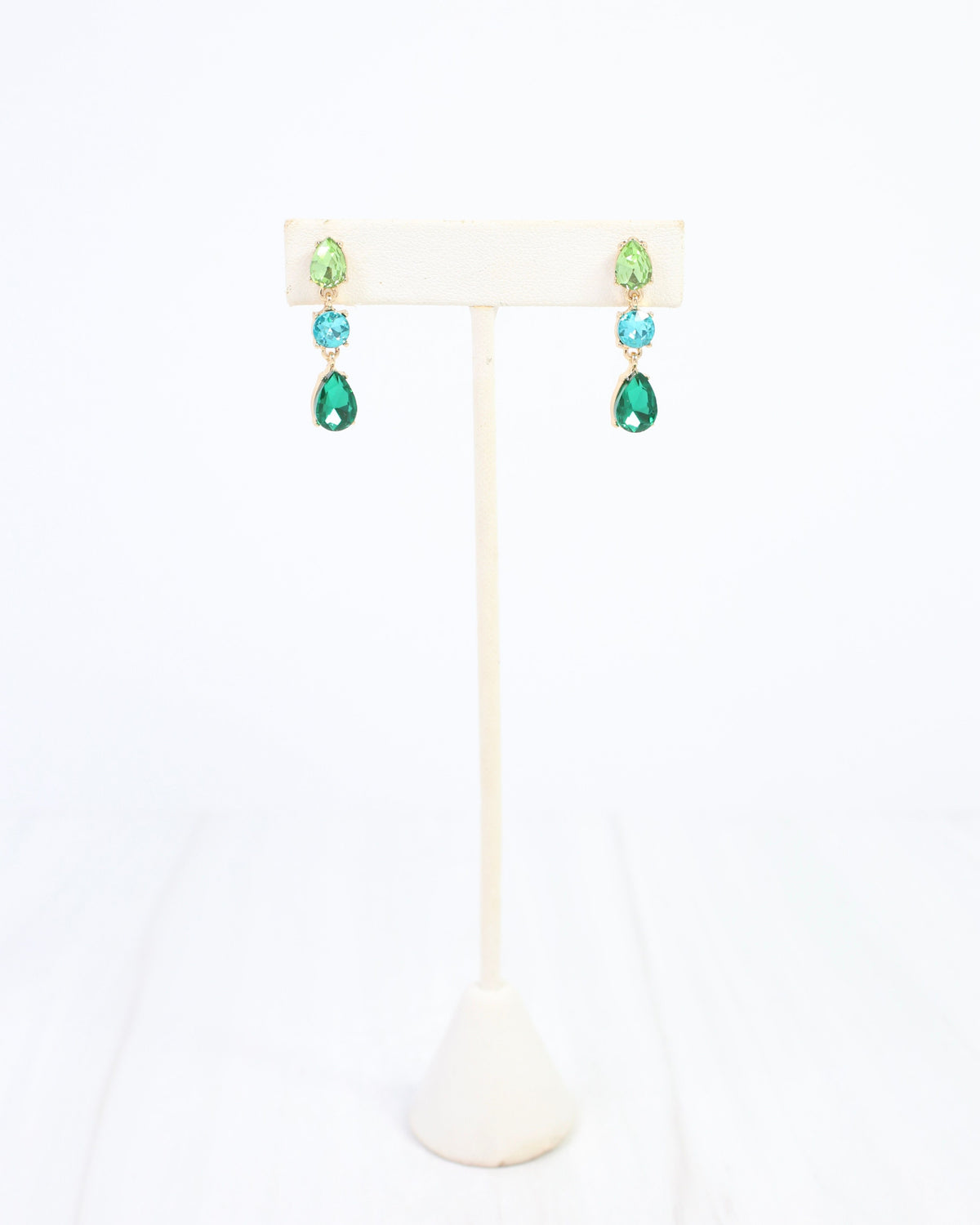 Darcy Crystal Drop Earring Green Multi