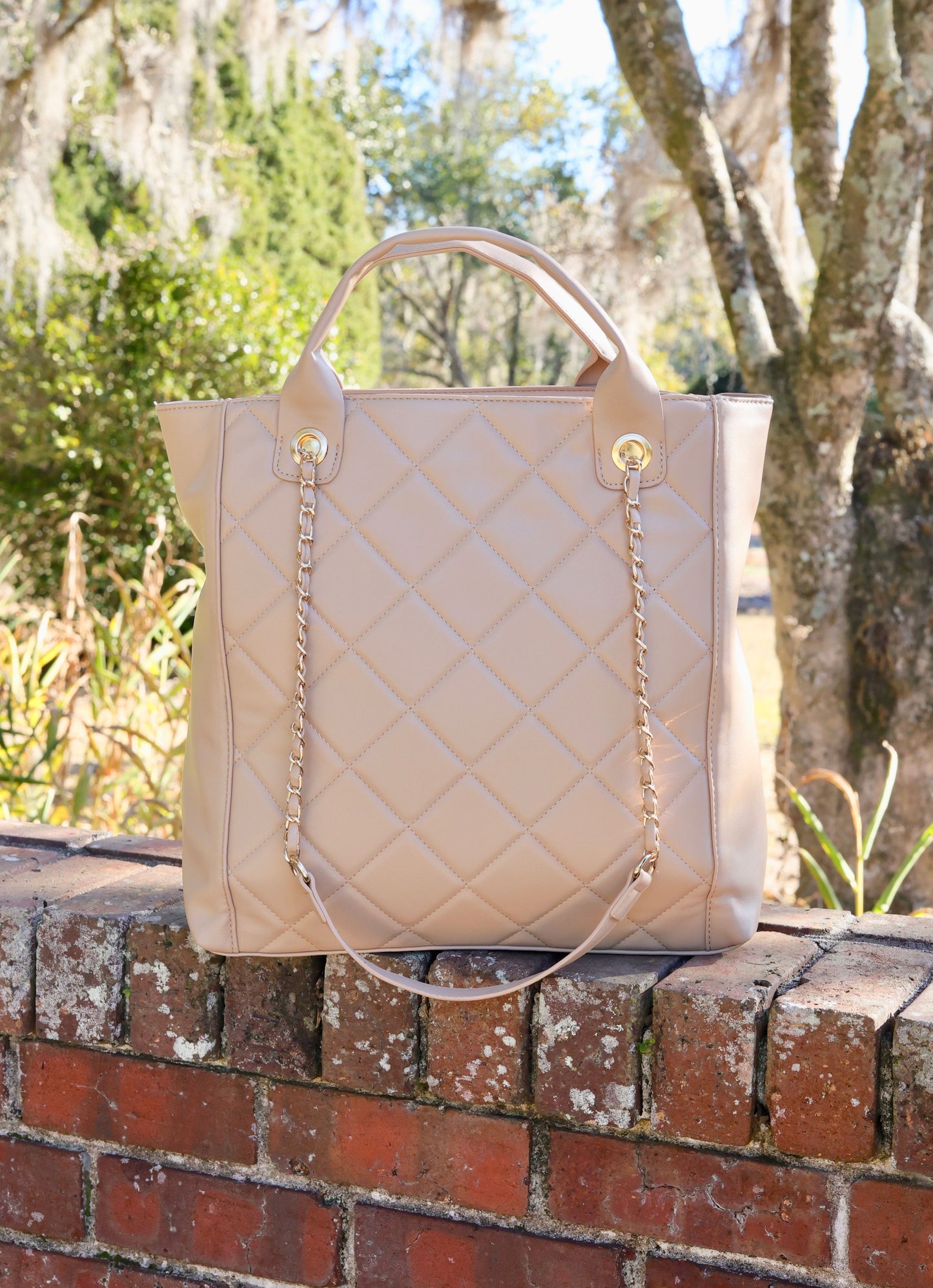 Kinzley Tote TAN QUILTED LD