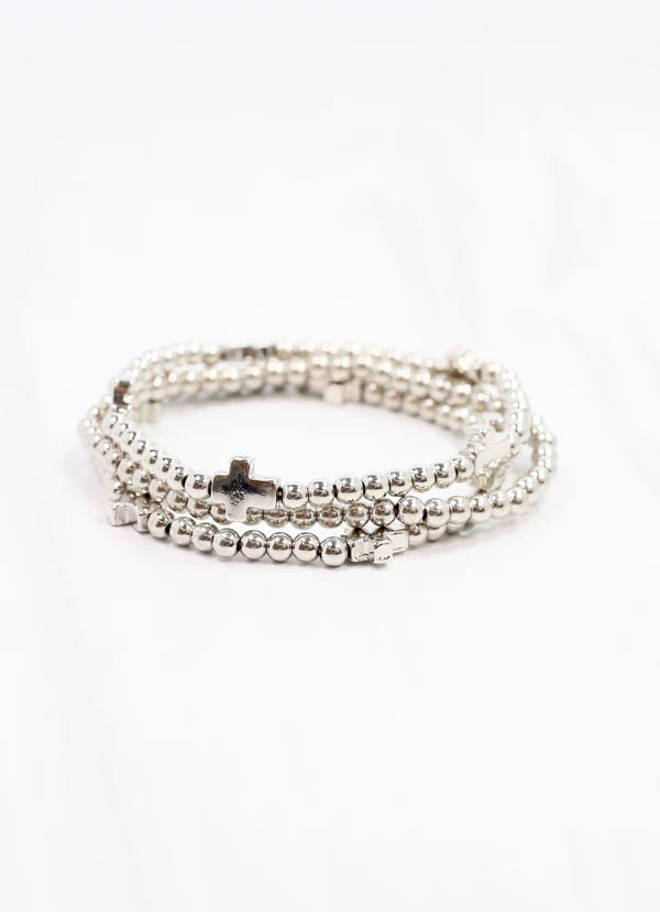 Milano Cross Bracelet Set SILVER