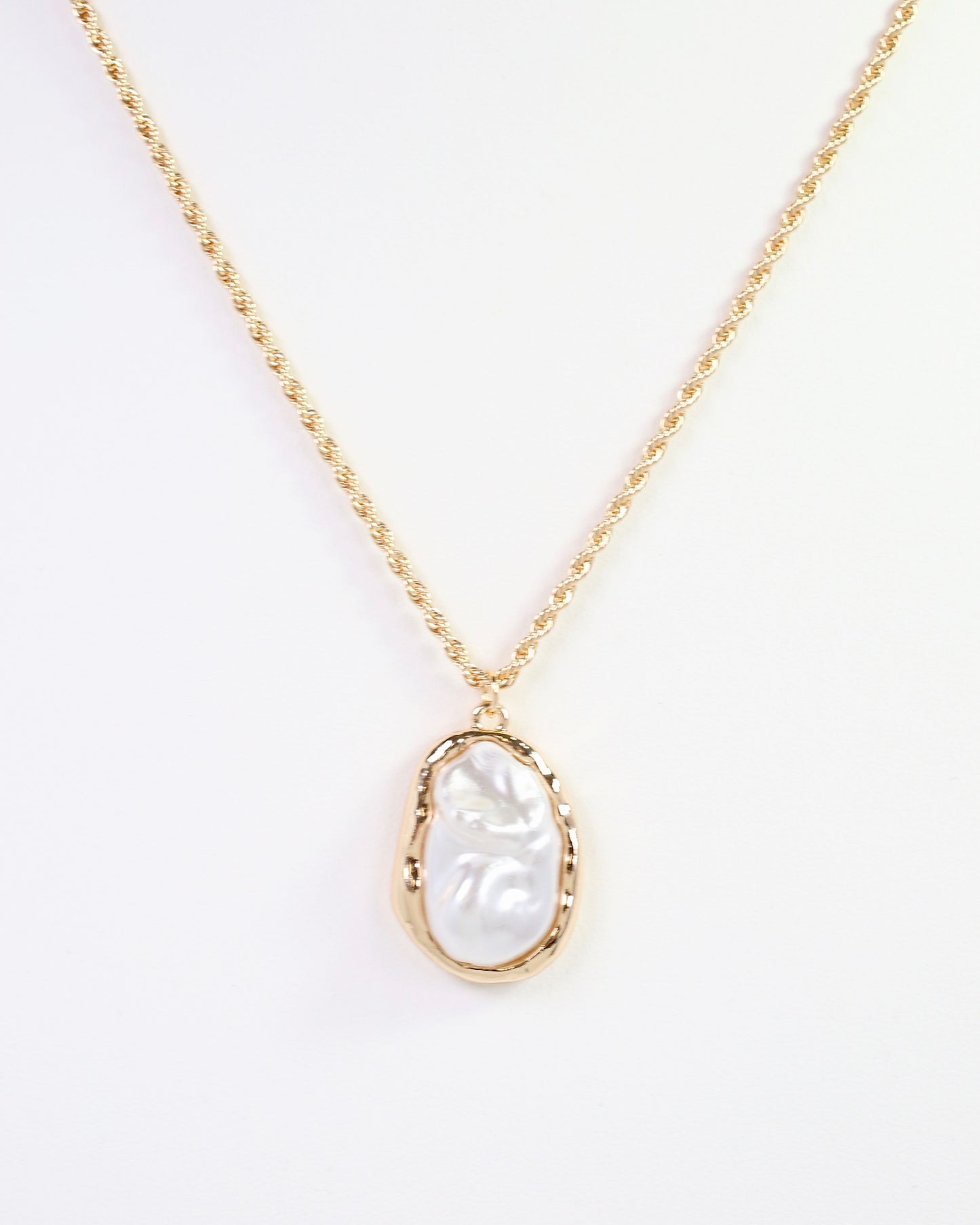 Mount Vernon Pearl Rope Chain Necklace Gold