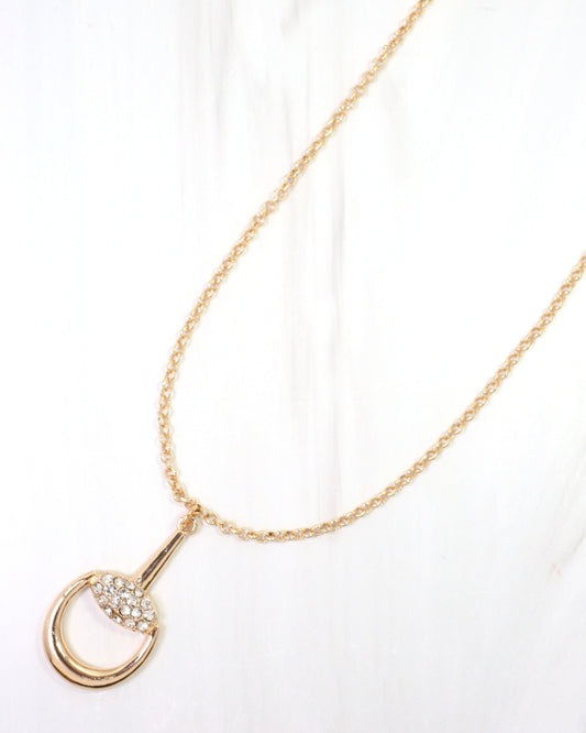 Randi Horsebit Necklace WR Gold