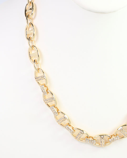 Norwich Pave Chain Necklace Gold