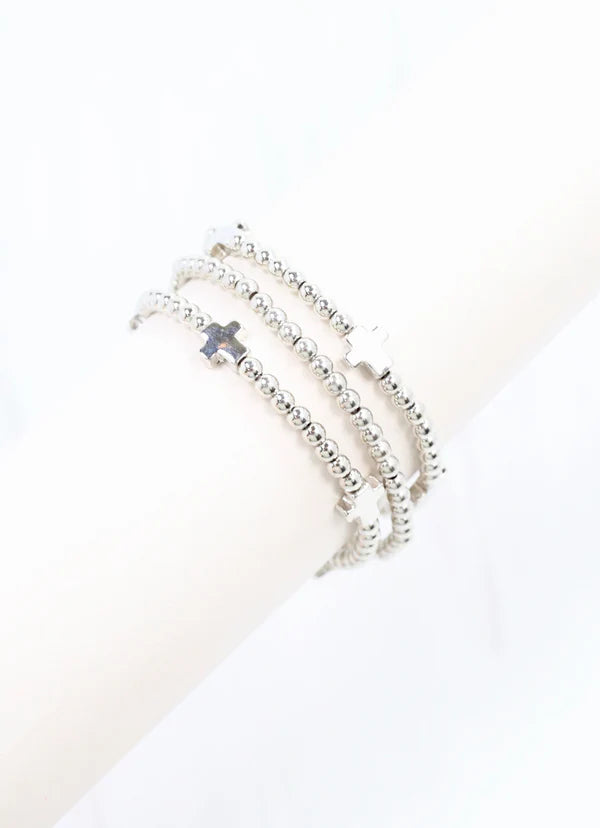 Milano Cross Bracelet Set SILVER