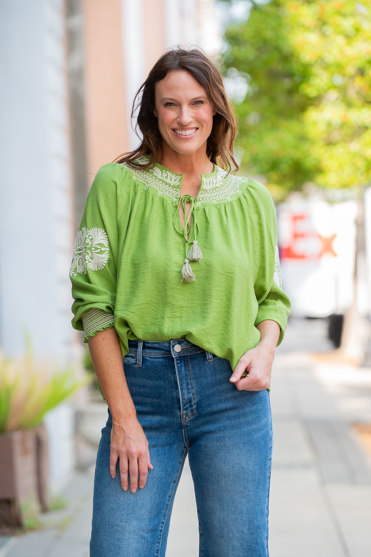 Moulton Boho Embroidered Long Sleeve Blouse