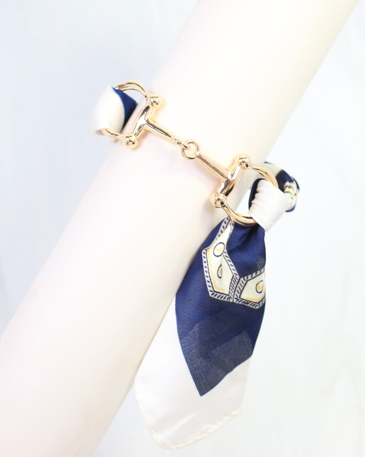Lana Horsebit Scarf Bracelet Navy