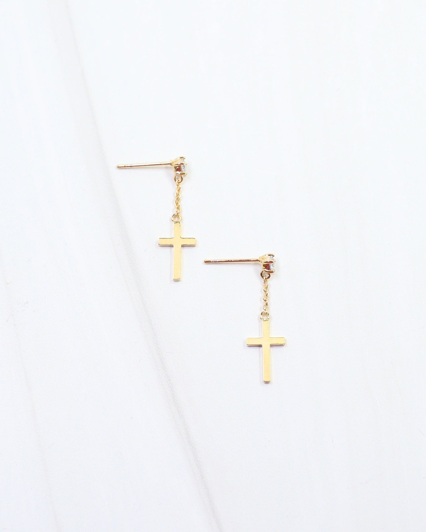 Lyric Cross Dangle Earring WR Gold