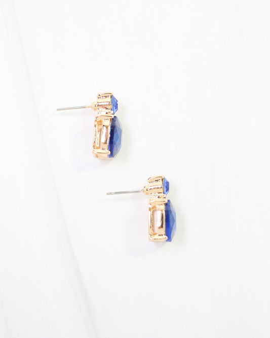 Roxanne Rhinestone Post Earring Sapphire