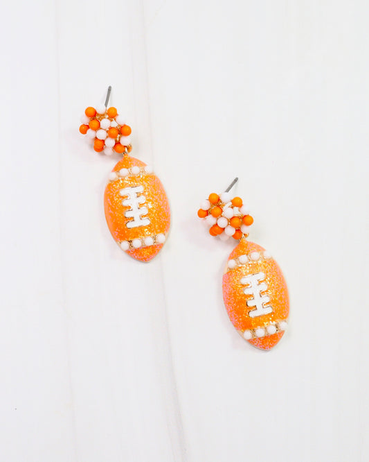 Adler Football Earring Orange White