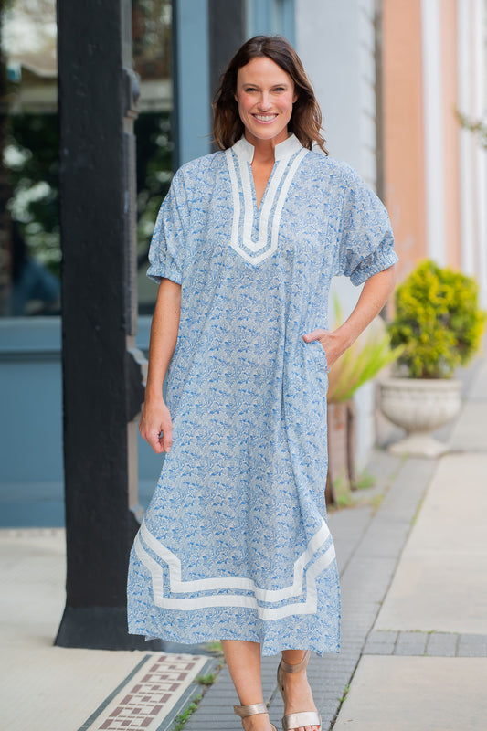 Kailany Floral Print Short Sleeve Midi Dress