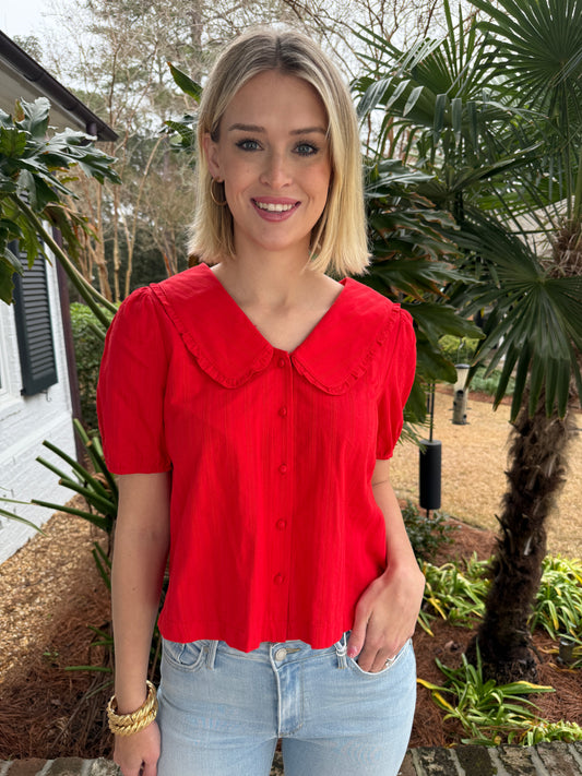 Valentine Ready Red Short Sleeve Top