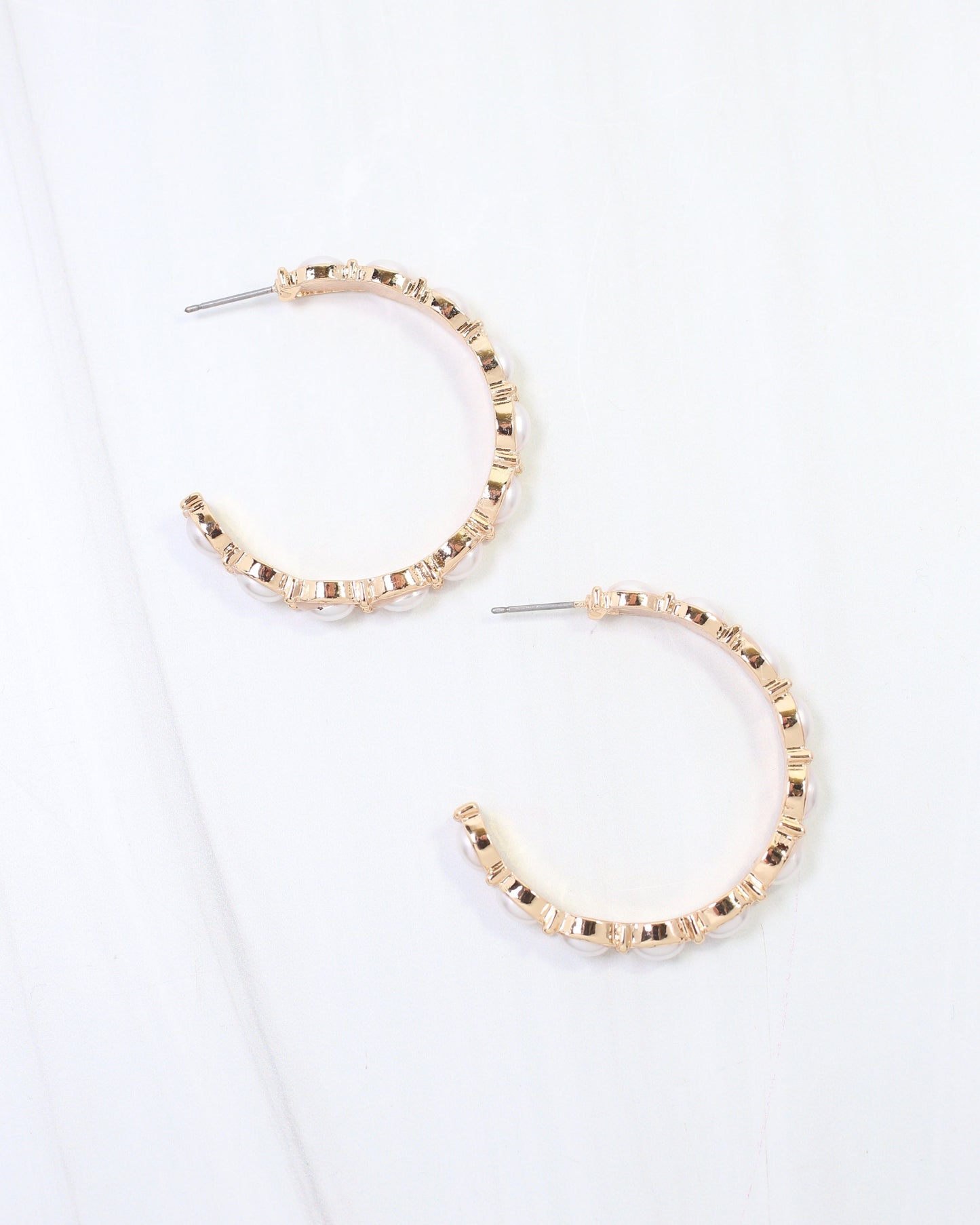 Abington Pearl Hoop Earring Gold