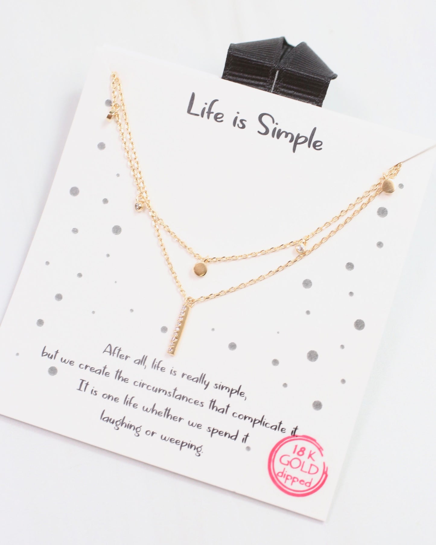 Life is Simple Necklace Gold