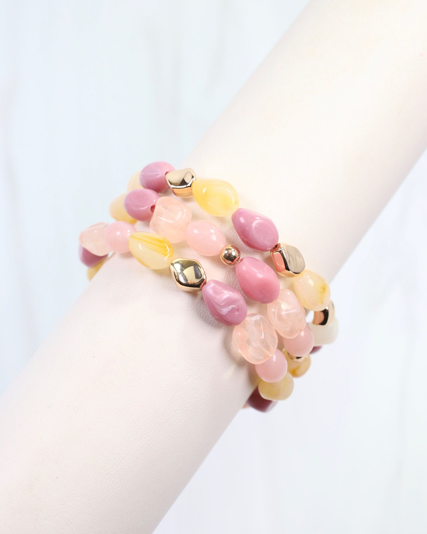 Silver Springs Beaded Bracelet Set Pink Multi