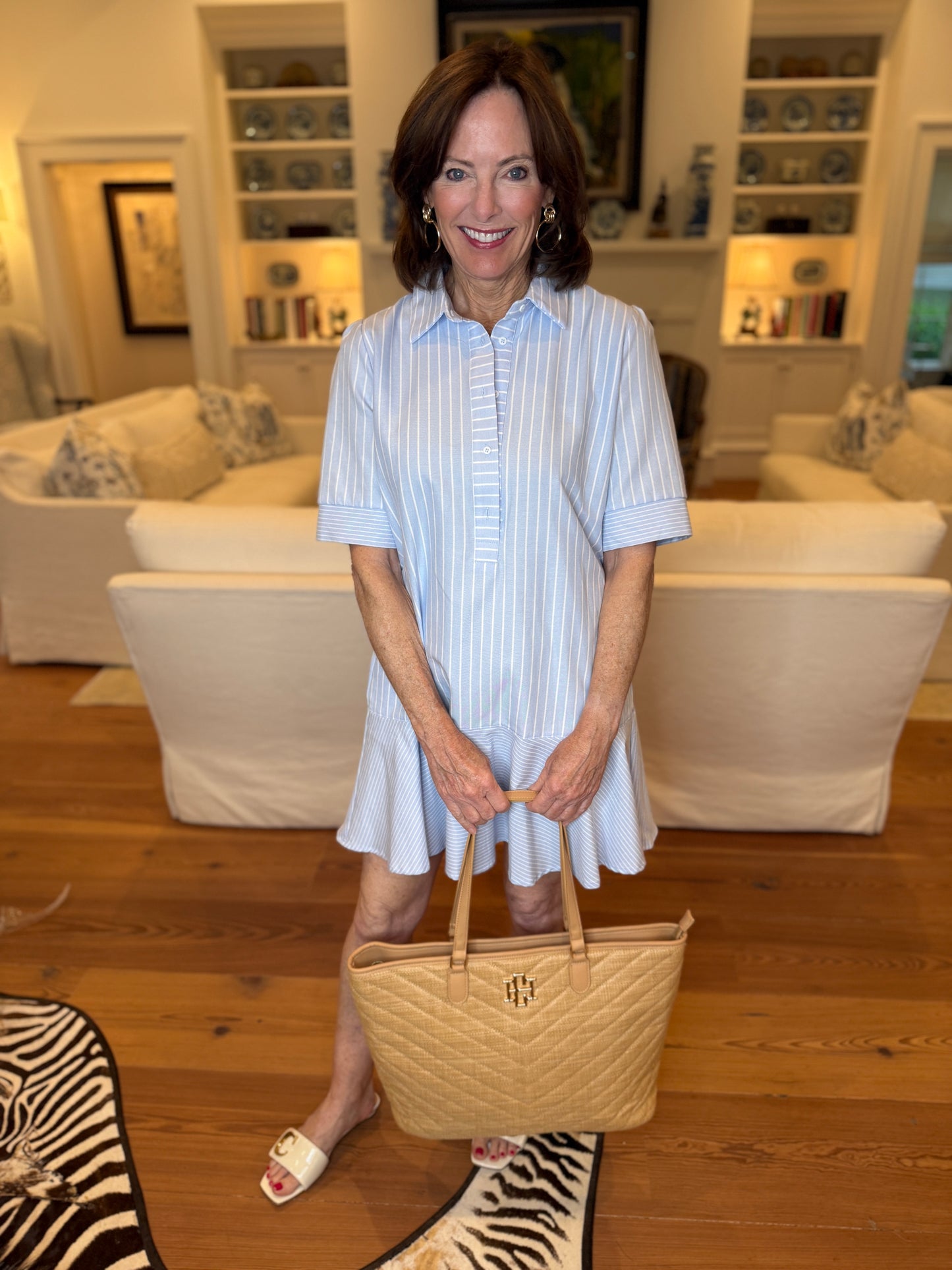 Caught Stepping Out Light Blue Stripe Dress
