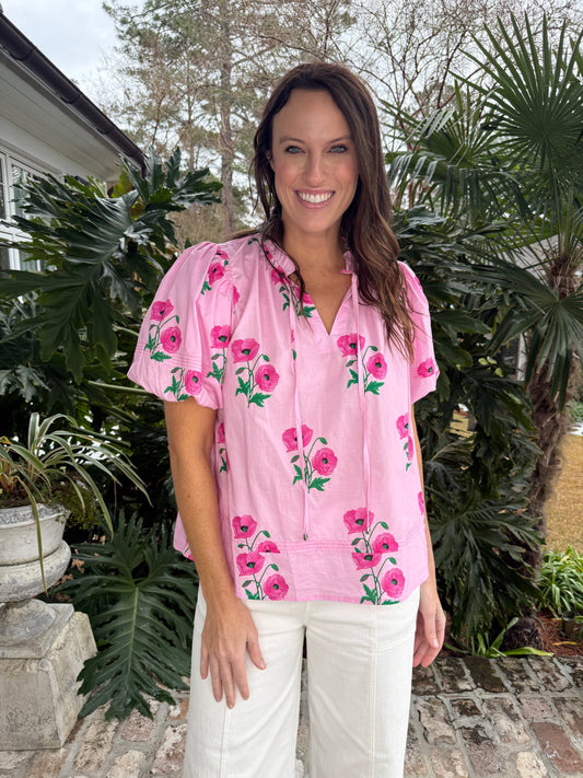 Spring Flowers Bloom Pink Top