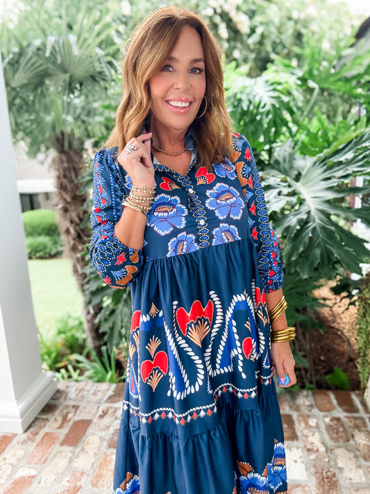 Adrienne Floral Tiered Ruffle Dress