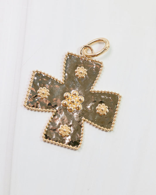 Carol Large Cross Charm Gold