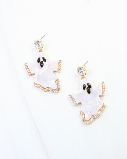 Ghastly Ghost Earring White