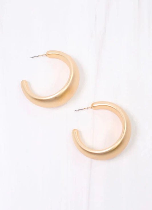 Ridgeway Hoop Earring MATTE GOLD