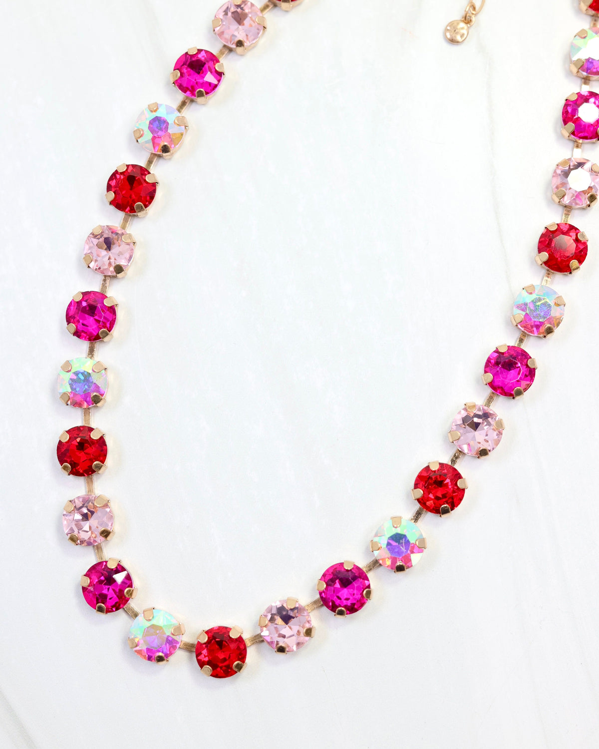 Andi Rhinestone Necklace Pink Multi