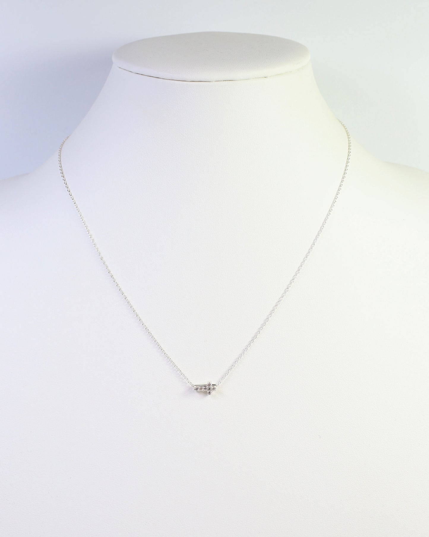 Milton Side Cross Necklace Silver