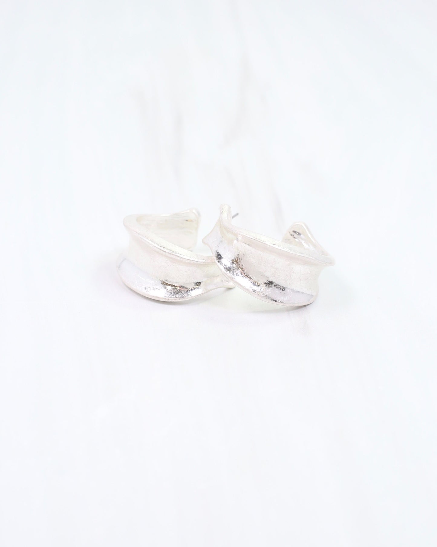 Old Augustine Hoop Earring Worn Silver