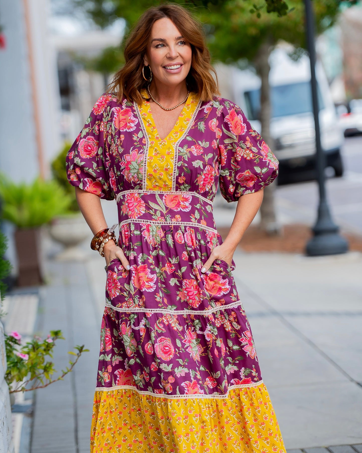 Julesburg Puff Sleeve Floral Dress