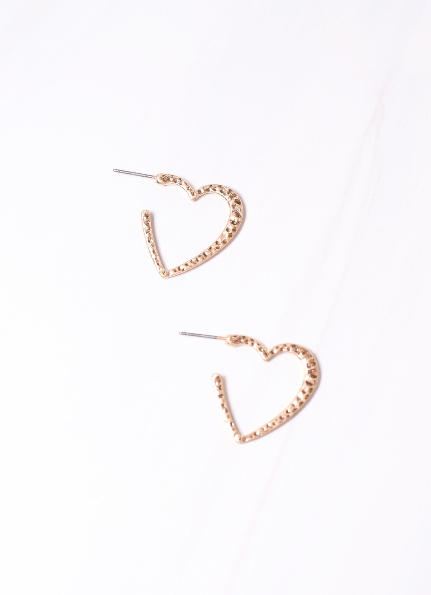 Espinosa Heart Hoop Earring Worn Gold