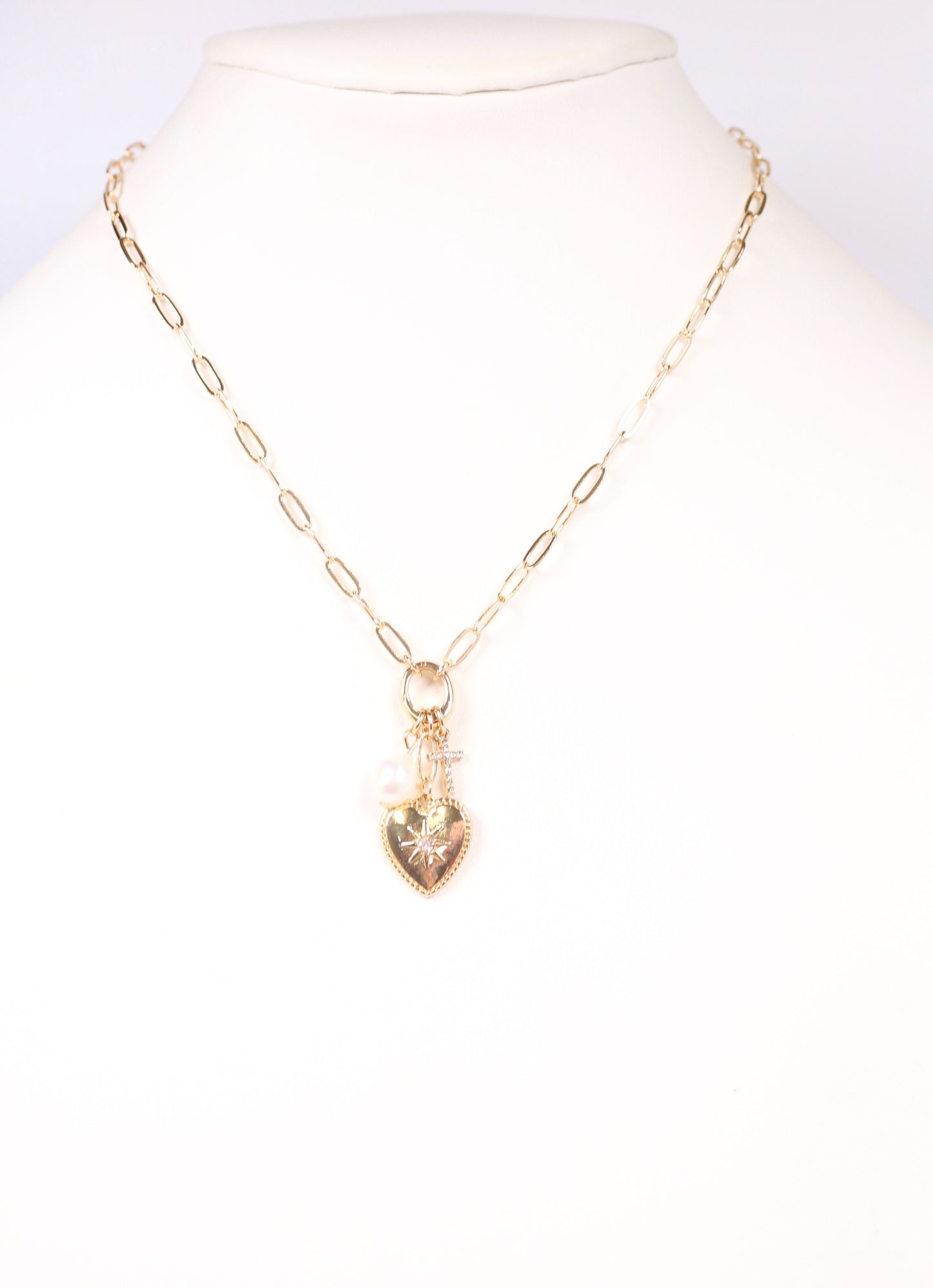 Dalton Charm Necklace Gold