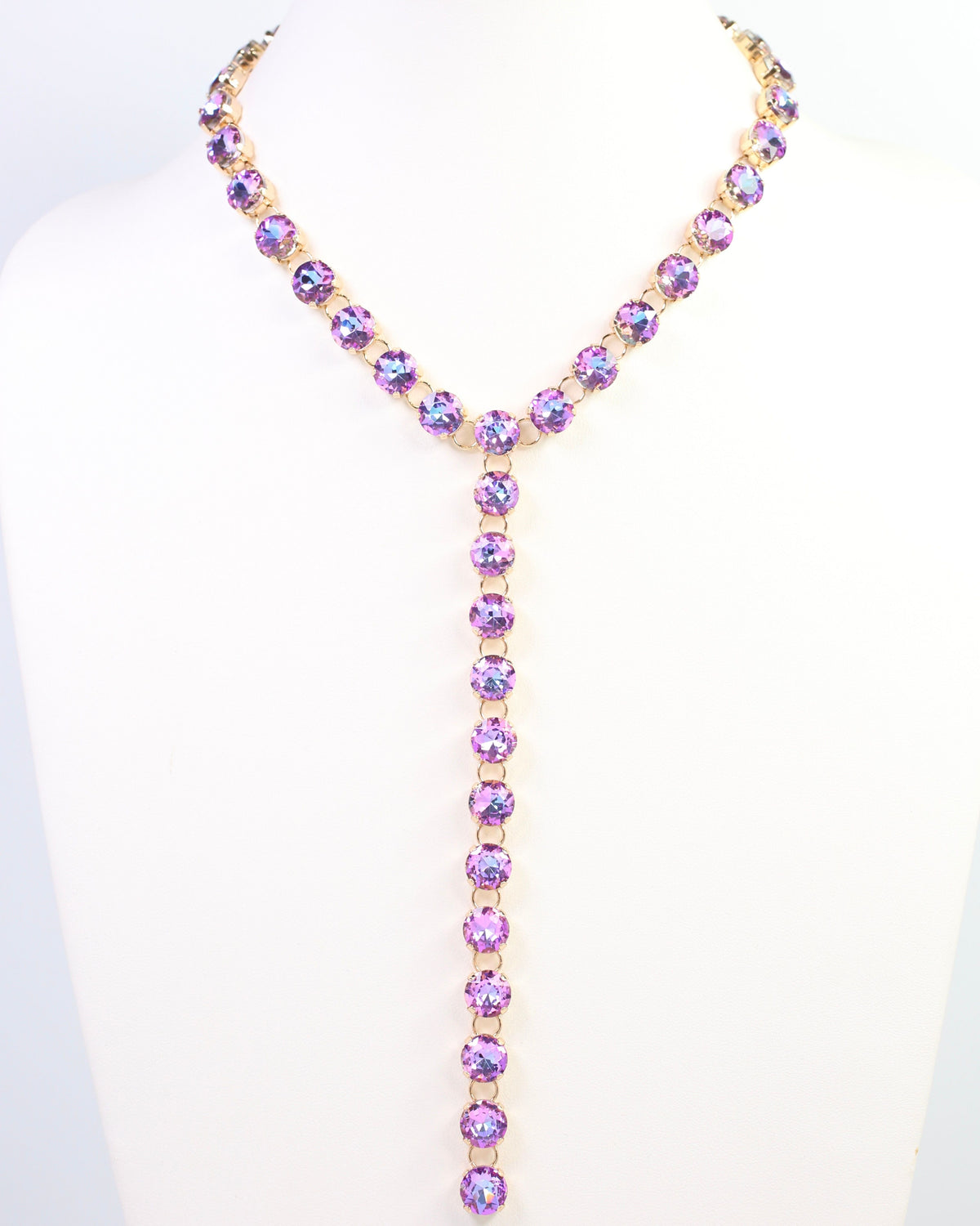 Andrea Rhinestone Y Necklace PURPLE AB