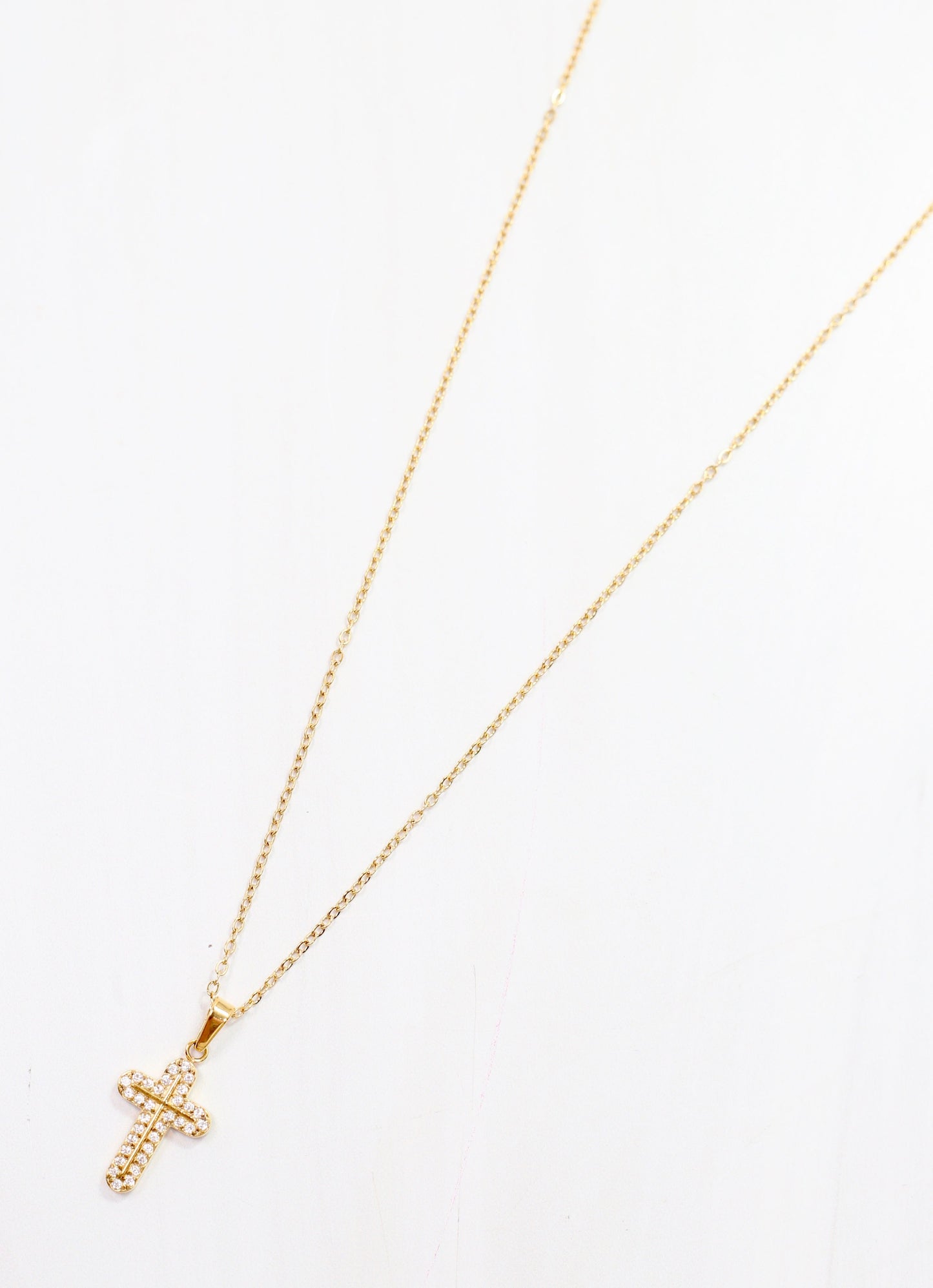 Bellucci CZ Cross Necklace Gold