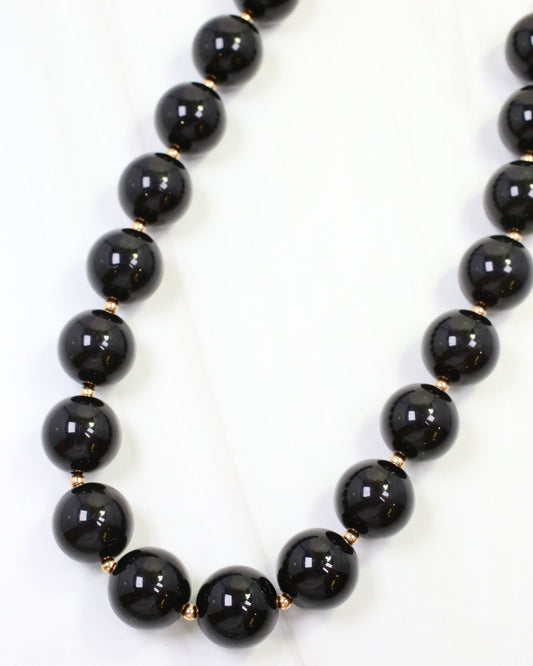 Megan Beaded Necklace Black
