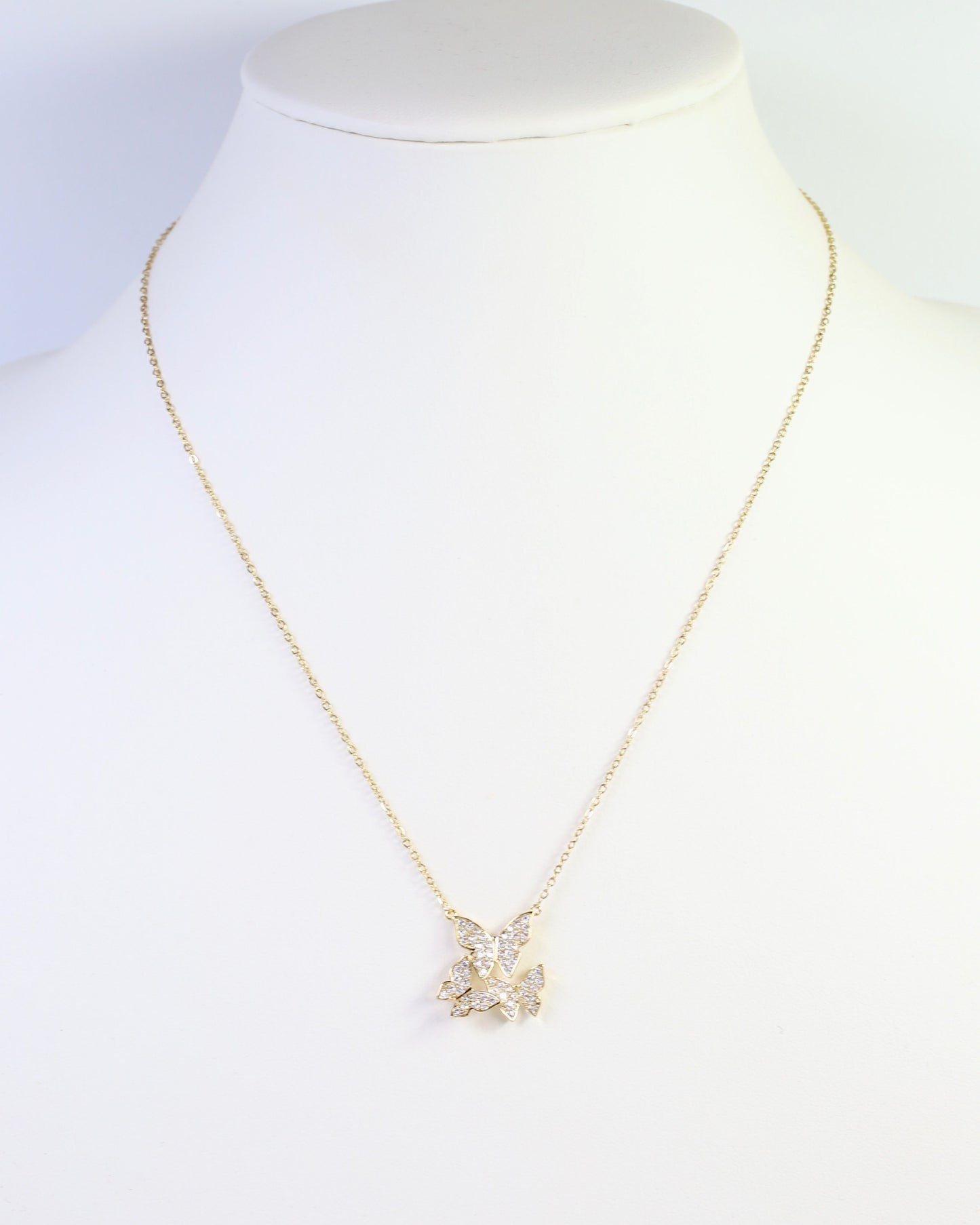 Taos Pave Butterfly Necklace WR Gold