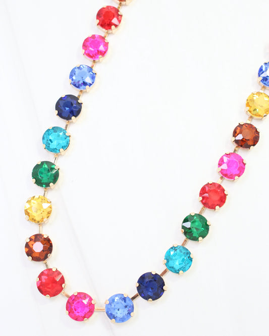Roxanne Rhinestone Necklace Dark Multi