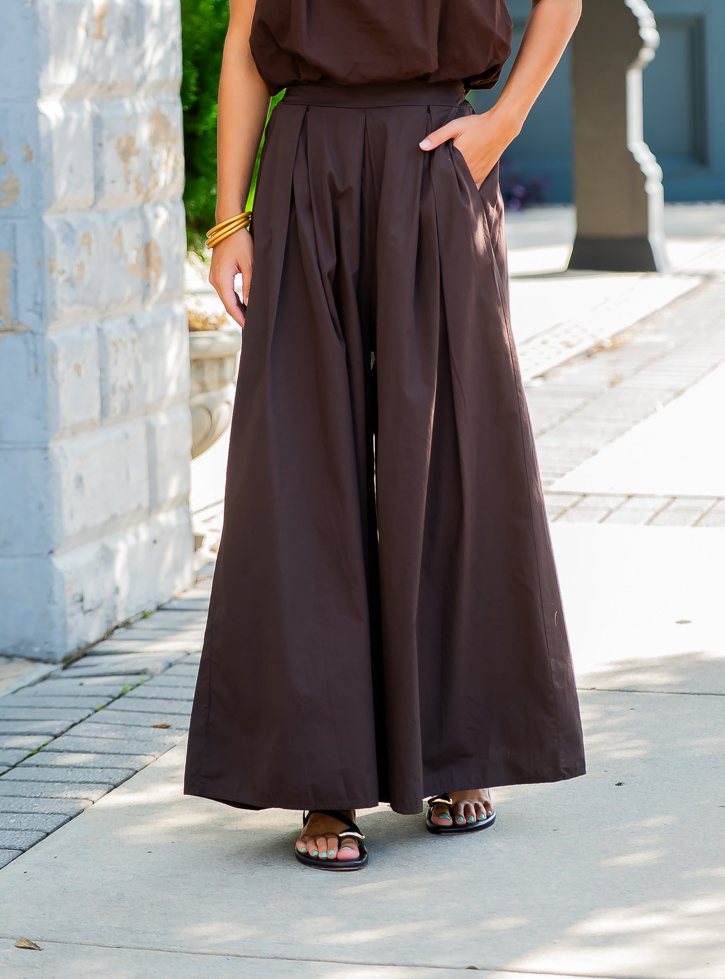Kokomo Cotton Pants-Chocolate