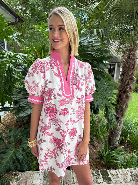 Isleworth Printed Dress- Pink