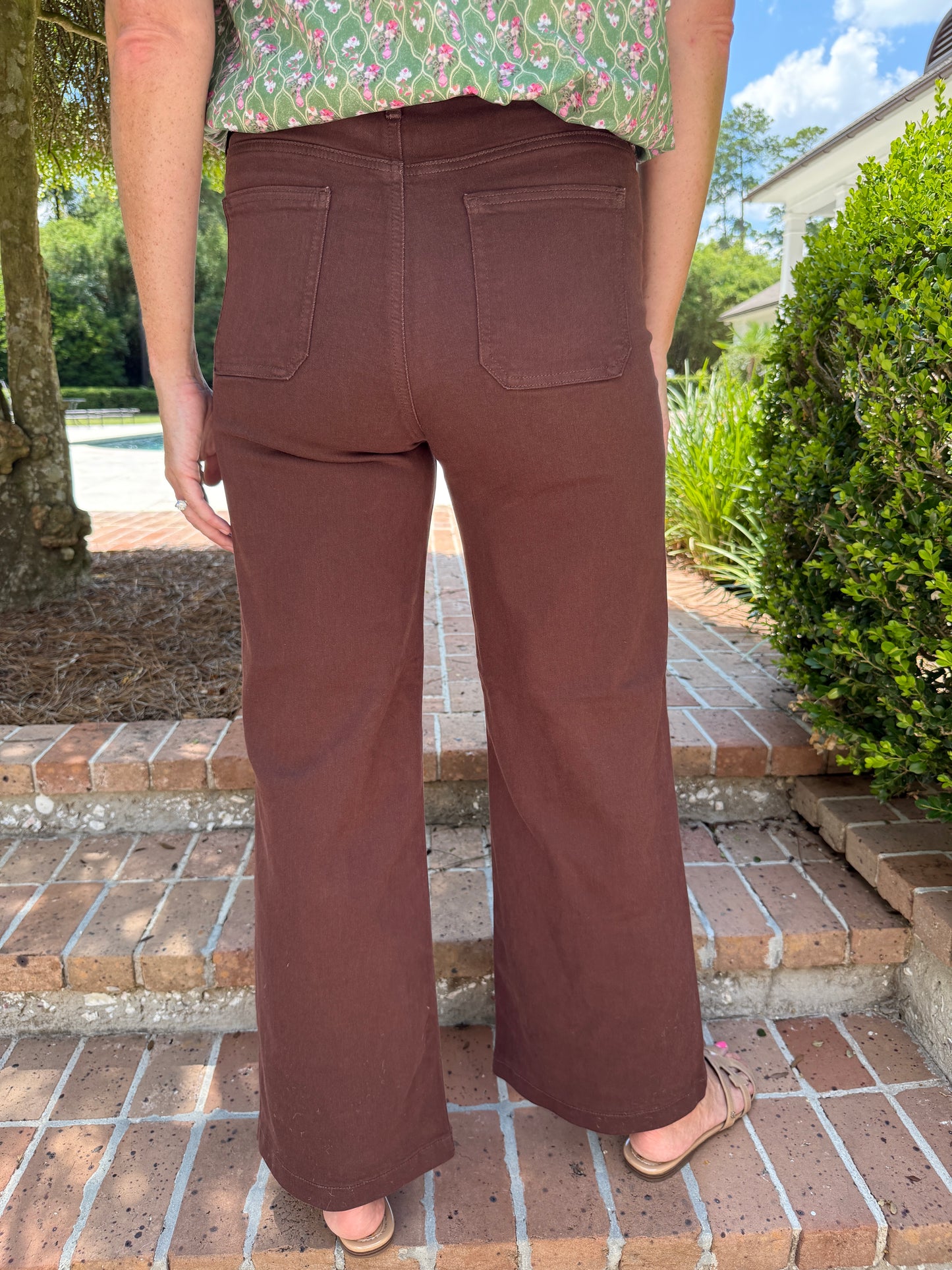 Just Black Mini Patch Pocket Jeans- Brown