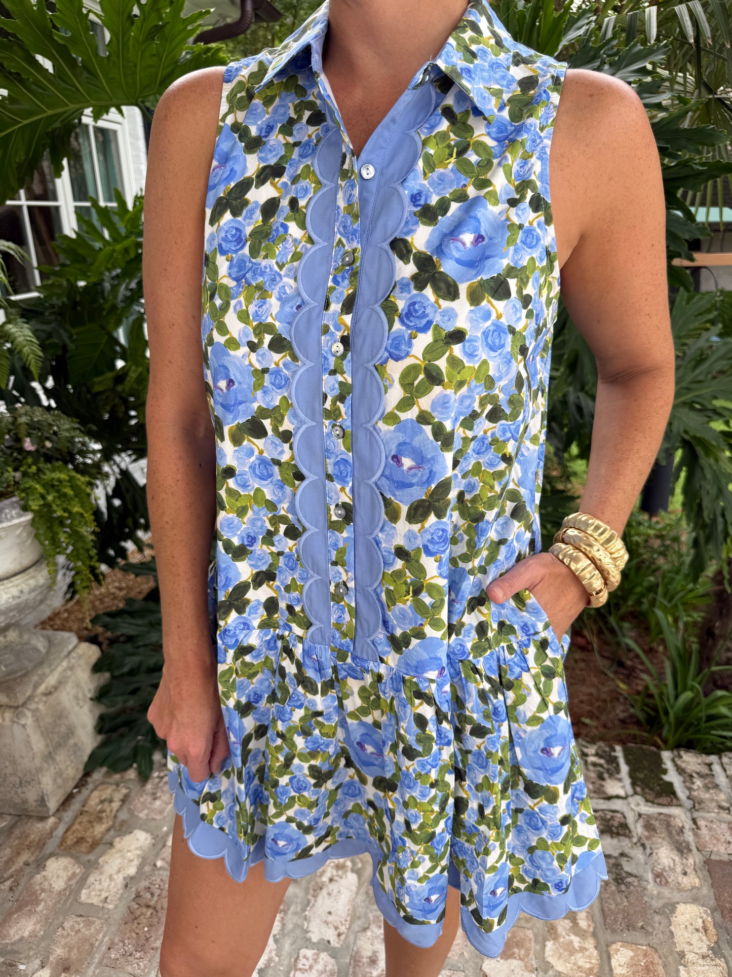Somerset Floral Dress-Blue